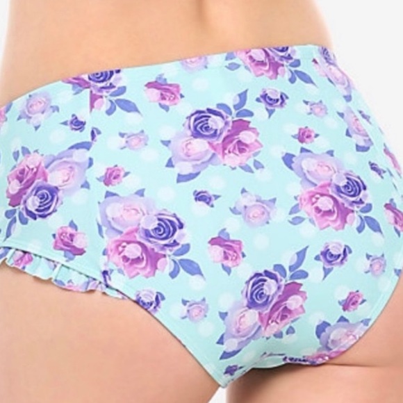 🌺BLUE FLORAL & POLKA DOT RUFFLE SWIM SET🌺 - Picture 5 of 7